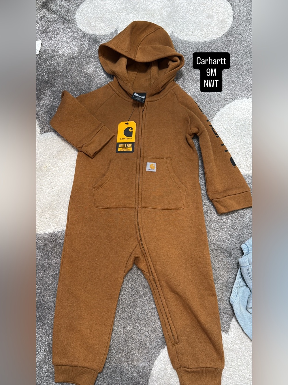 Carhartt Kids Hooded One-Piece in Chestnut Brown